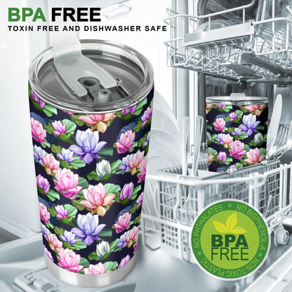 Lotus Flower Print Design Tumbler