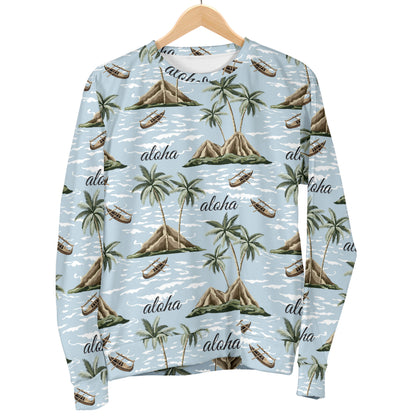 Aloha Hawaii island Design Themed Print Women Long Sleeve Sweatshirt