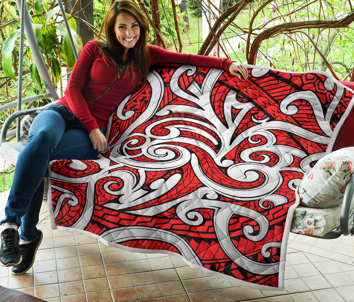 Maori Polynesian Themed Design Print Quilt Bedspread