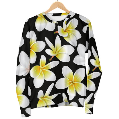 Yellow Plumeria Hawaiian Flowers Women Long Sleeve Sweatshirt