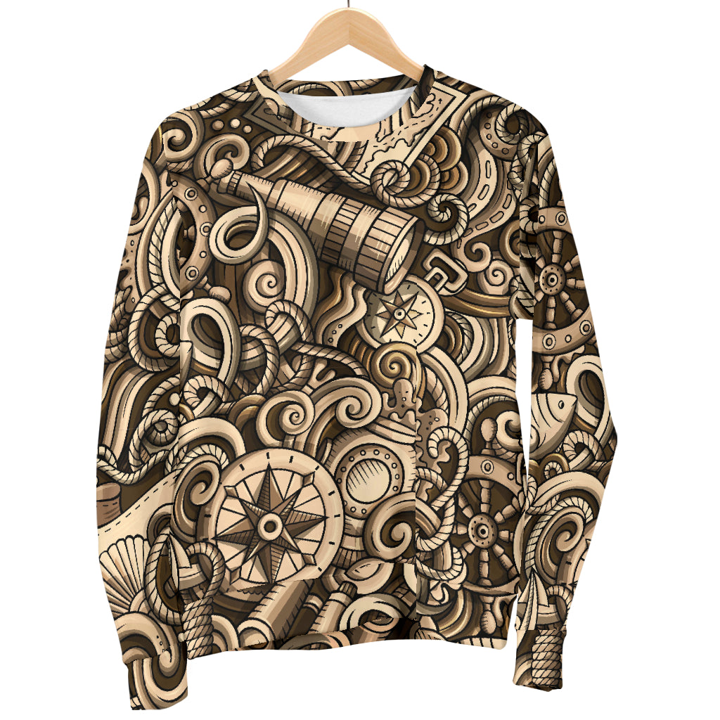 Nautical Tattoo Design Themed Print Women Long Sleeve Sweatshirt