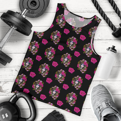 Day of the Dead Makeup Girl Men Tank Top