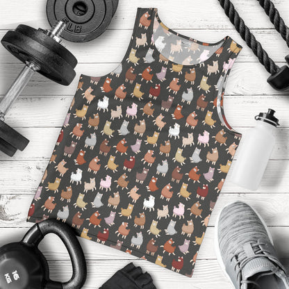 Alpaca Cute Design Themed Print Men Tank Top