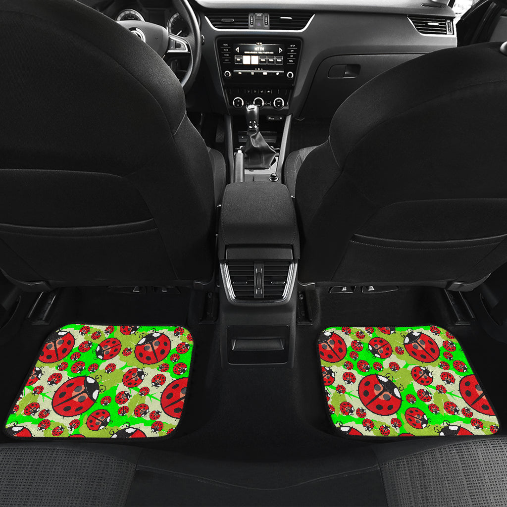 Ladybug with Leaf Print Pattern Car Floor Mats Front Back