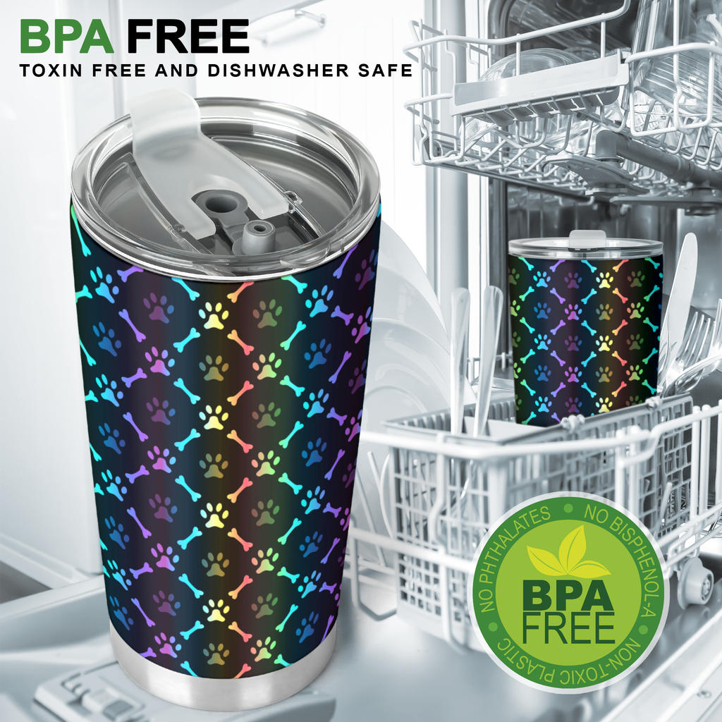 Paw Rainbow Print Tumbler