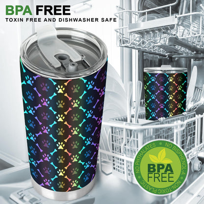Paw Rainbow Print Tumbler