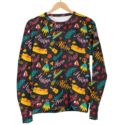 Aloha Hawaii Summer Design Themed Print Women Long Sleeve Sweatshirt