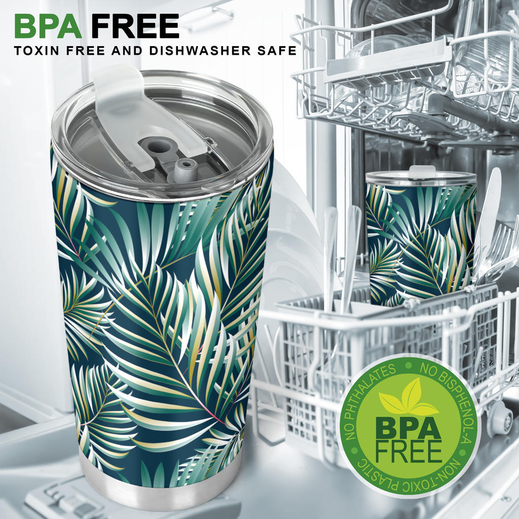 Sun Spot Tropical Palm Leaves hower Curtain Tumbler