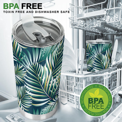Sun Spot Tropical Palm Leaves hower Curtain Tumbler