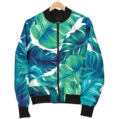 Brightness Tropical Palm Leaves Men Bomber Jacket