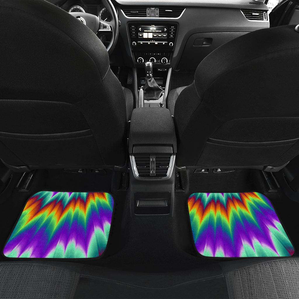 Optical illusion Pulsing fiery spirals Car Floor Mats Front Back