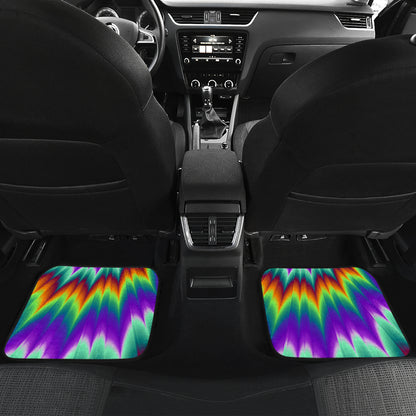 Optical illusion Pulsing fiery spirals Car Floor Mats Front Back