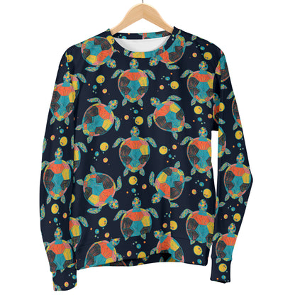 Sea Turtle Colorful with bubble Print Men Long Sleeve Sweatshirt