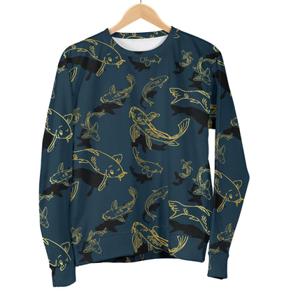 Koi Carp Gold Design Themed Print Men Long Sleeve Sweatshirt