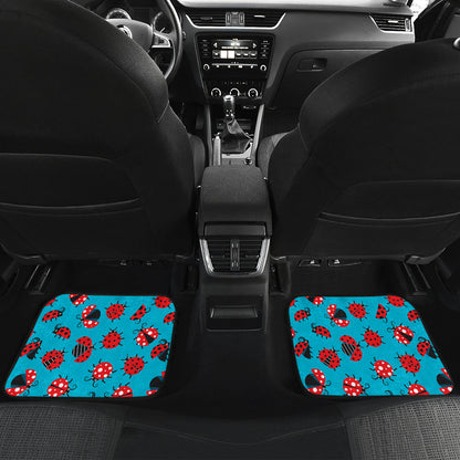 Ladybug Action Print Pattern Car Floor Mats Front Back