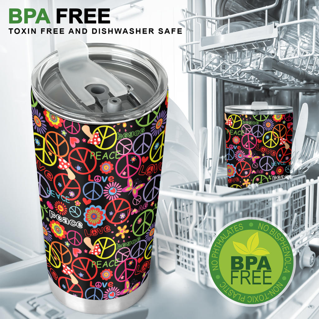 Peace Sign Colorful Design Print Tumbler