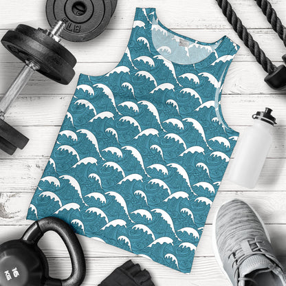 Surf Wave Tribal Design Men Tank Top