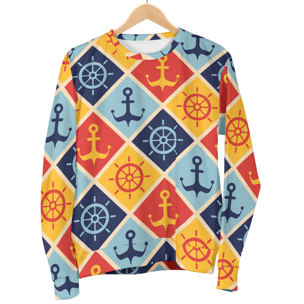 Nautical Pattern Design Themed Print Women Long Sleeve Sweatshirt
