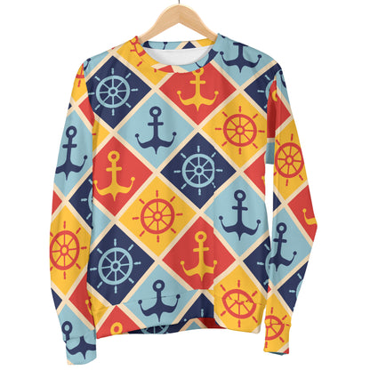 Nautical Pattern Design Themed Print Women Long Sleeve Sweatshirt