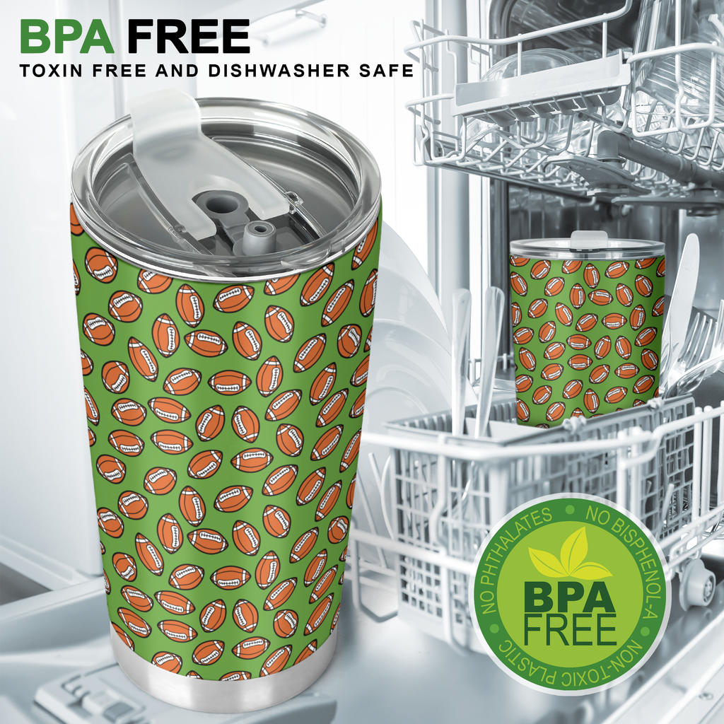 American Football on Green Design Tumbler