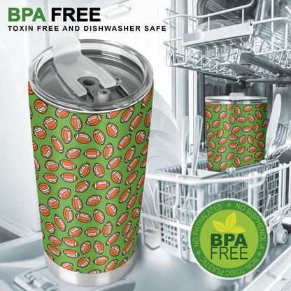 American Football on Green Design Tumbler