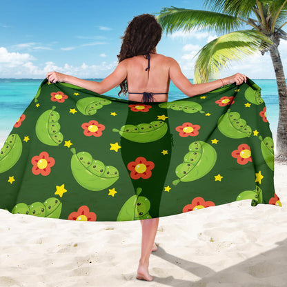Peas Pattern Print Design A01 Sarong Pareo Wrap