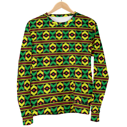 African Geometric Print Pattern Women Long Sleeve Sweatshirt