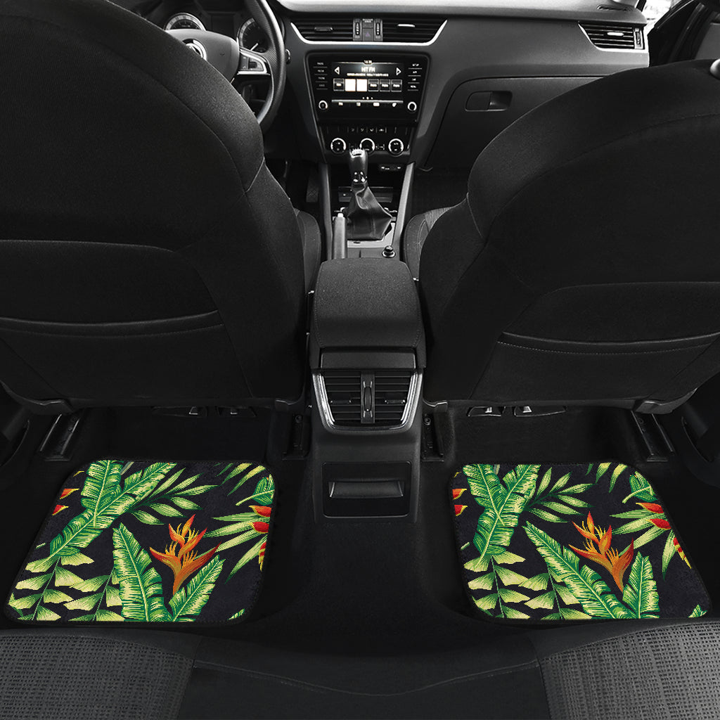 Hawaiian Flower Tropical Palm Leaves Car Floor Mats Front Back