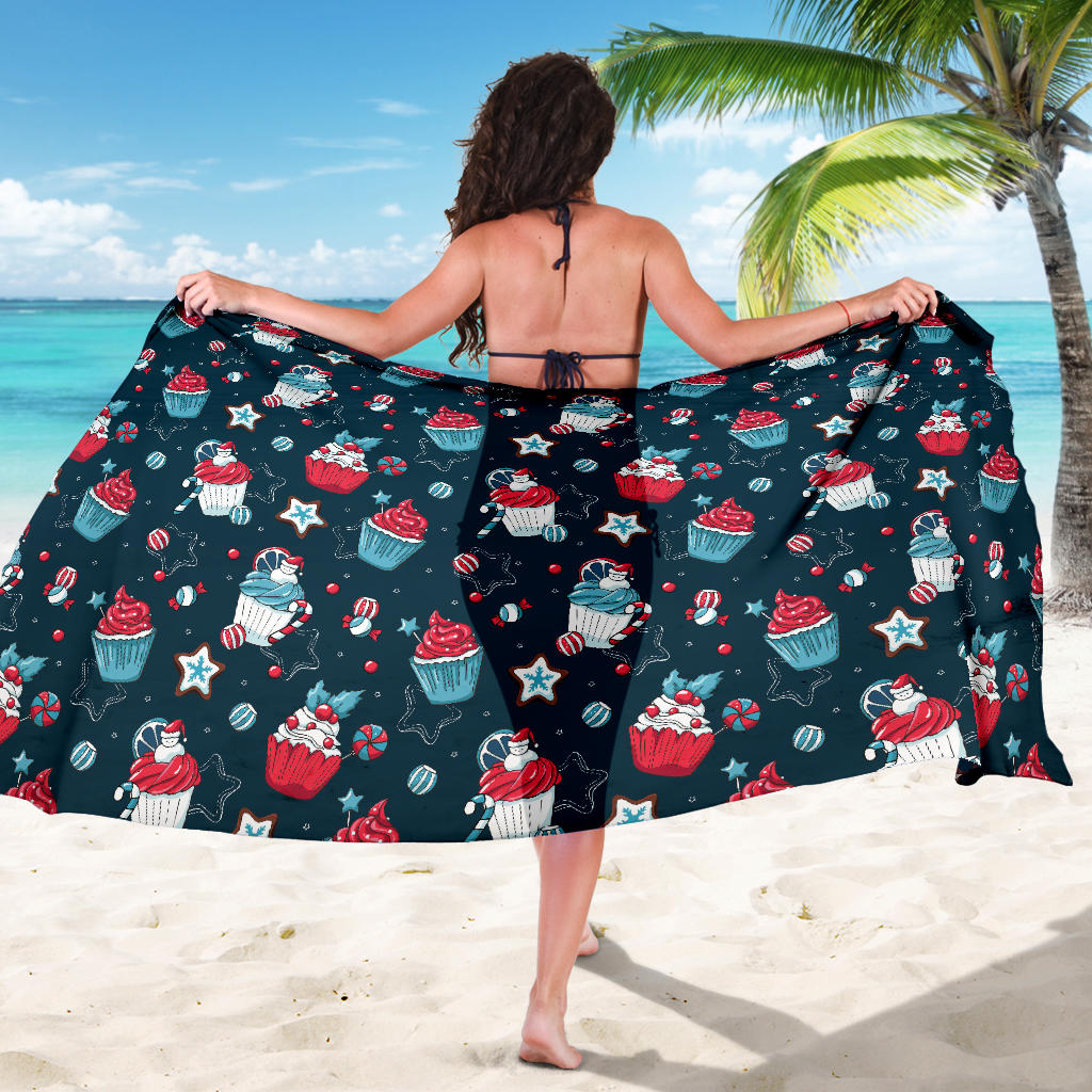 Cupcake Pattern Print Design 03 Sarong Pareo Wrap