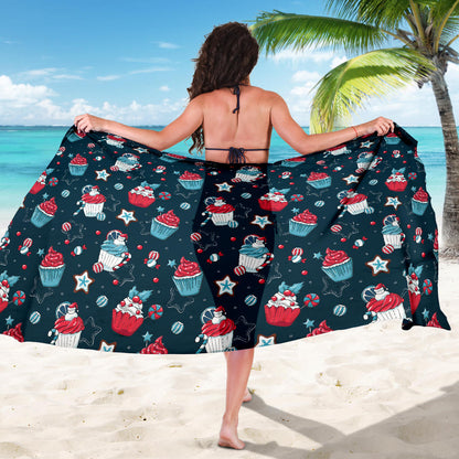 Cupcake Pattern Print Design 03 Sarong Pareo Wrap