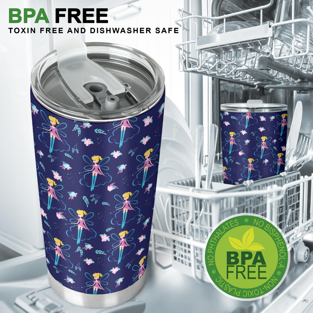 Fairy Cartoon Style Print Pattern Tumbler