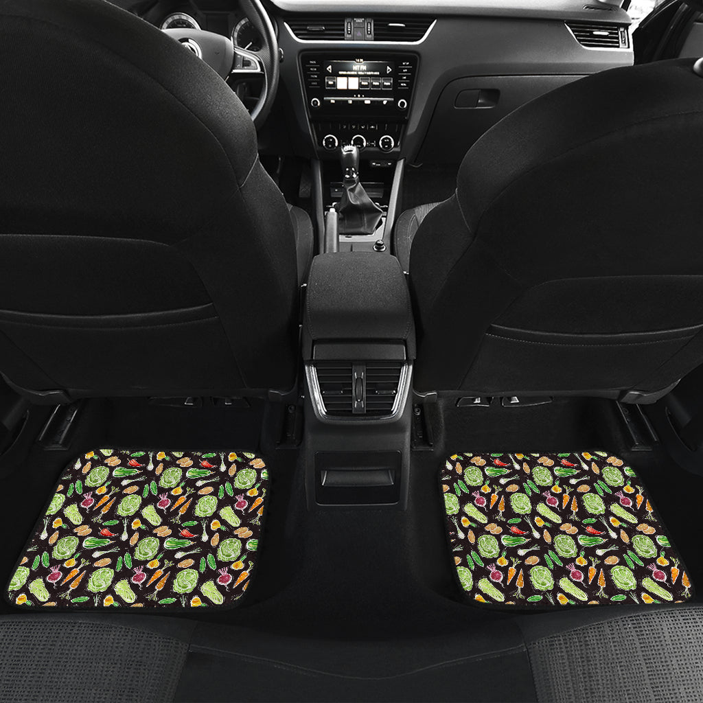 Vegan Draw Themed Design Print Car Floor Mats Front Back