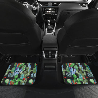 Cactus Watercolor Style Print Car Floor Mats Front Back