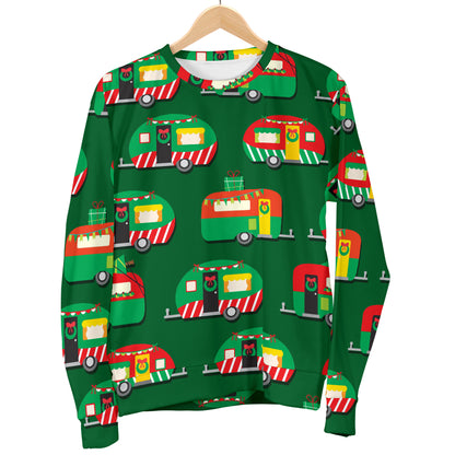 Camper Camping Christmas Themed Print Men Long Sleeve Sweatshirt