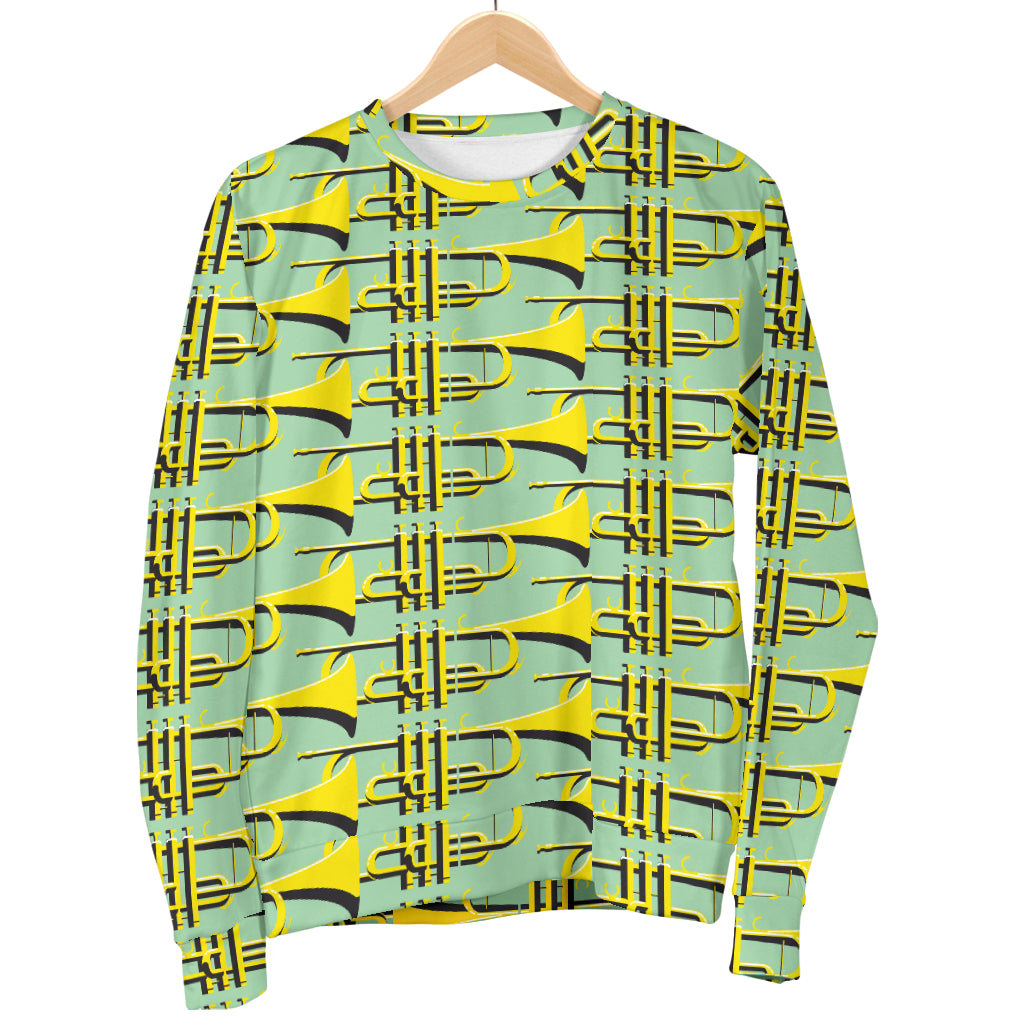 Trumpet Vintage Design Print Men Long Sleeve Sweatshirt