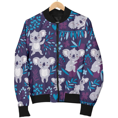 Koala Cute Themed Design Print Men Bomber Jacket