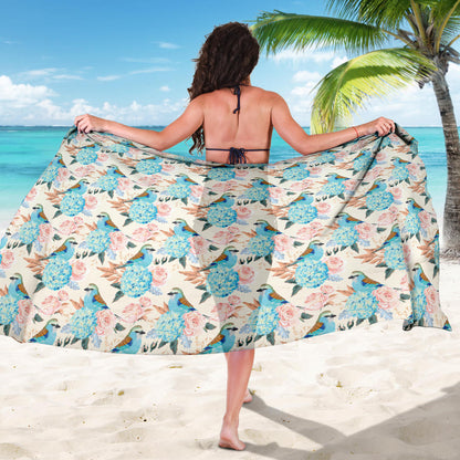 Bluebird Pattern Print Design 03 Sarong Pareo Wrap
