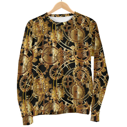 Steampunk Gear Design Themed Print Men Long Sleeve Sweatshirt