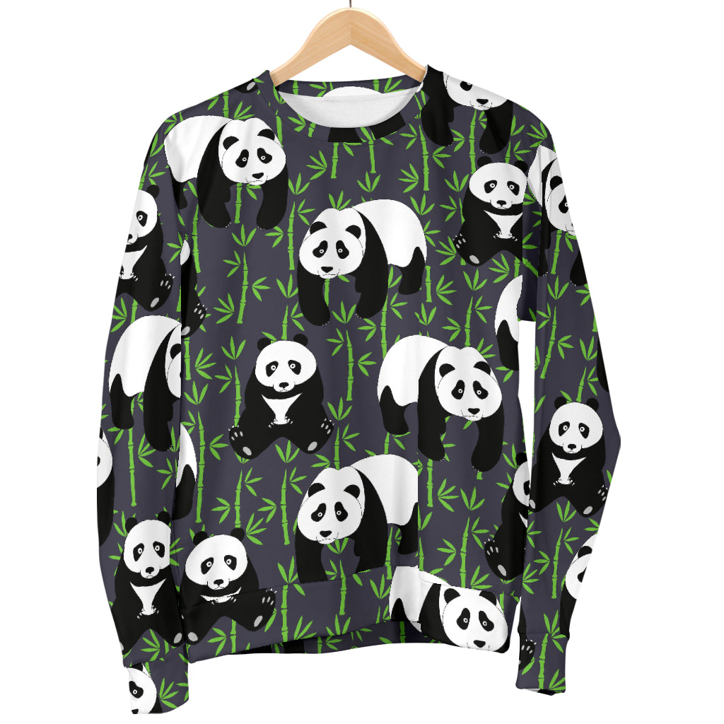 Panda Bear Bamboo Themed Print Women Long Sleeve Sweatshirt