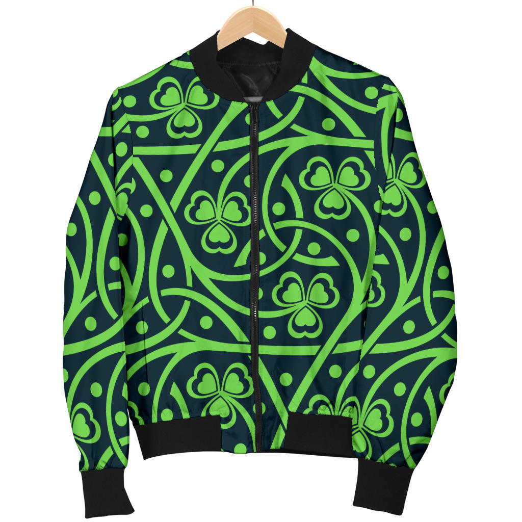 Shamrock Themed Print Men Bomber Jacket