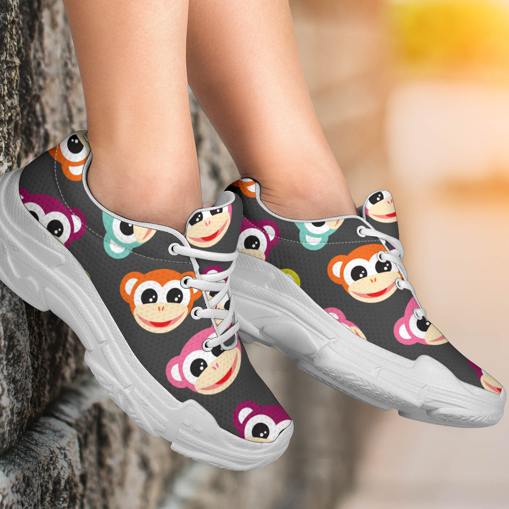 Monkey Head Design Themed Print Chunky Sneakers