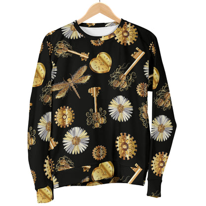 Steampunk Dragonfly Design Themed Print Women Long Sleeve Sweatshirt