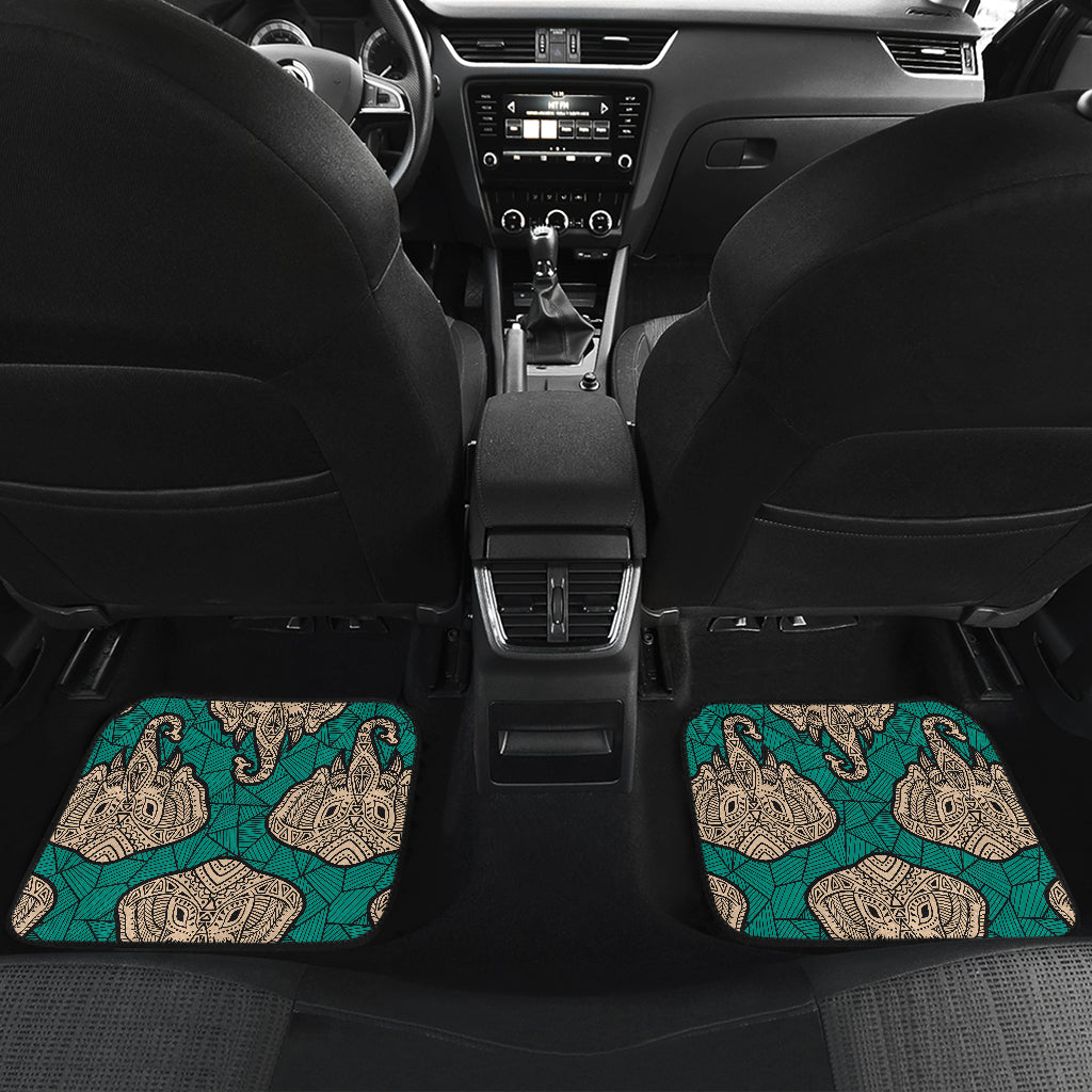 Boho Head Elephant Car Floor Mats Front Back