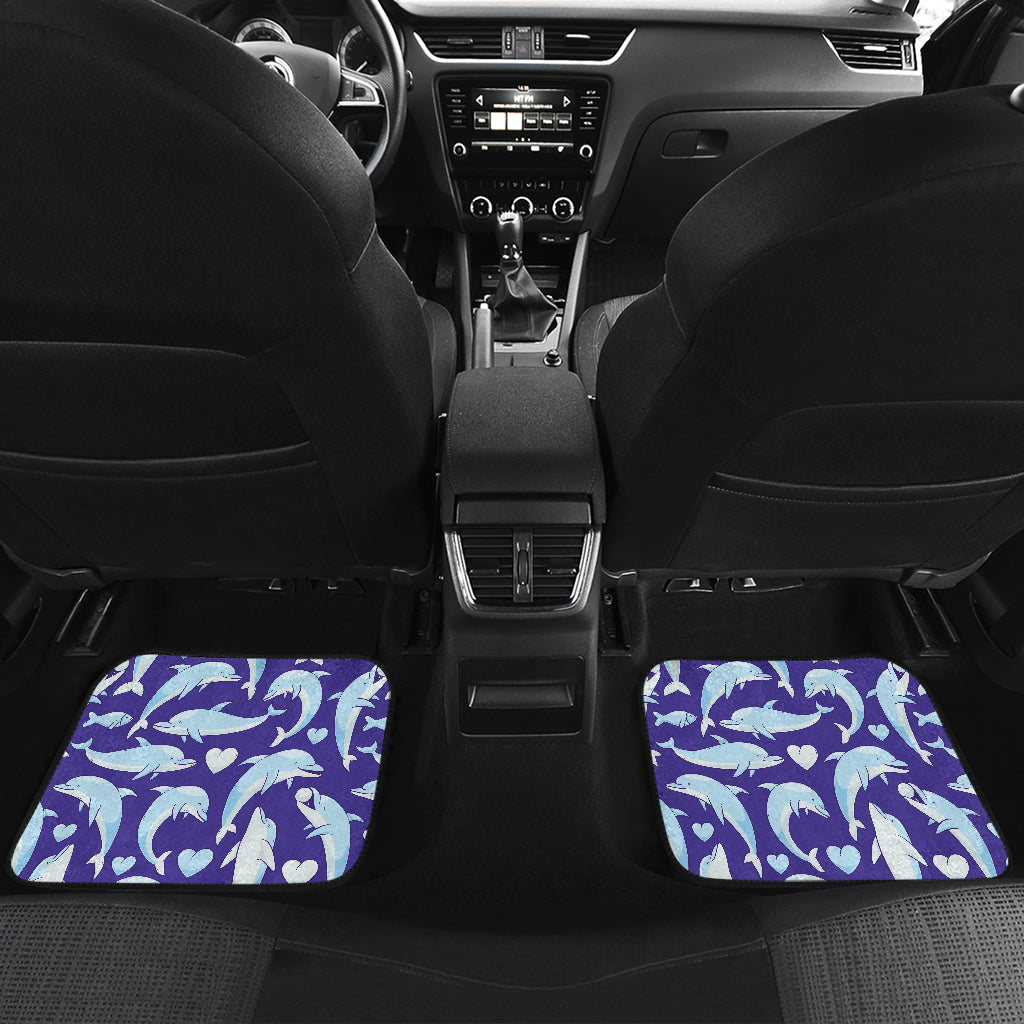 Dolphin Smile Print Pattern Car Floor Mats Front Back