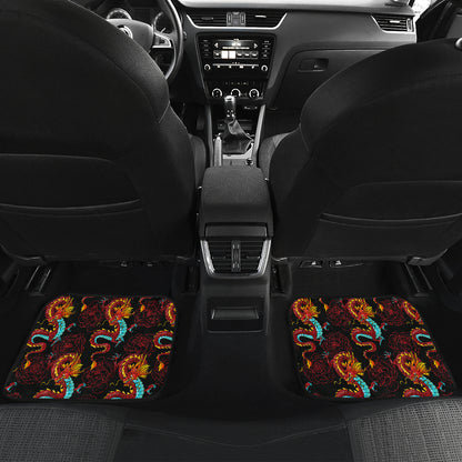 Chinese Dragons and Peonies Design Car Floor Mats Front Back