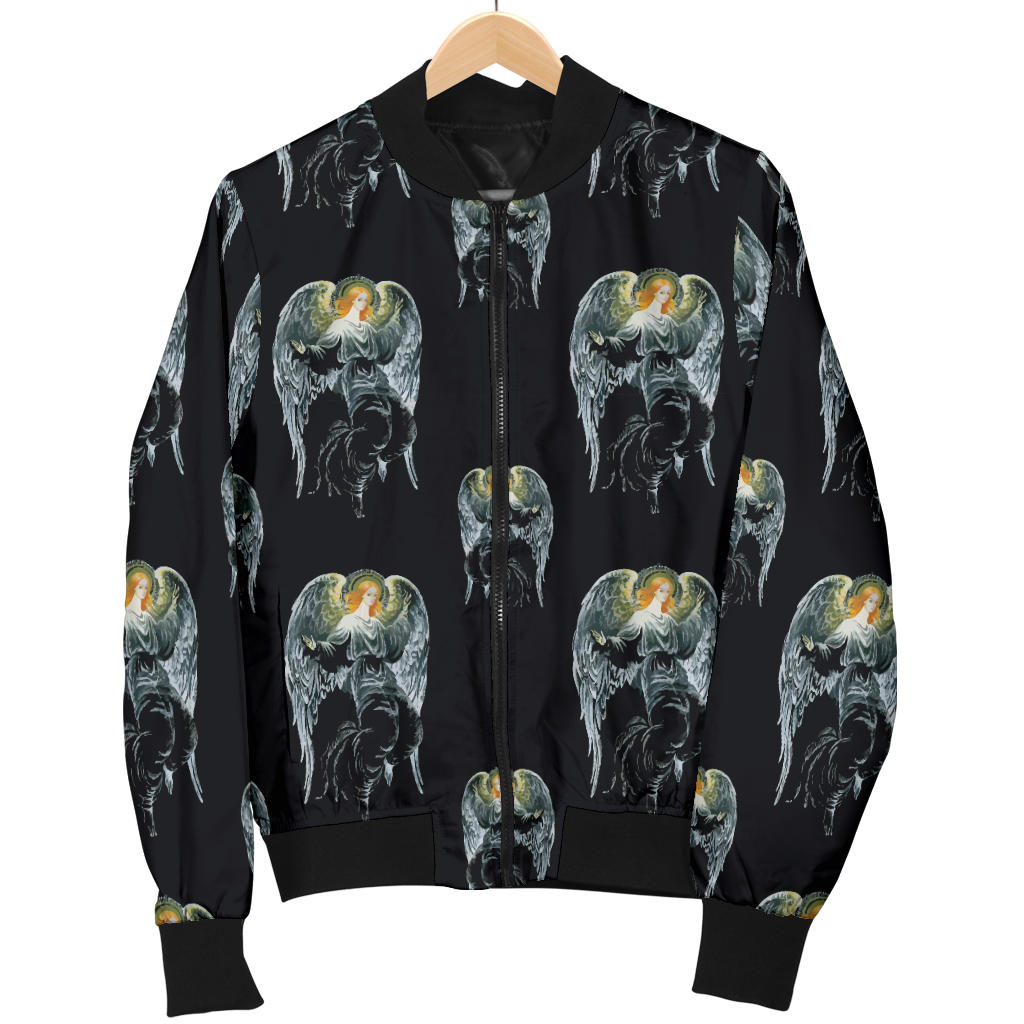Angel with Wings Cute Design Print Men Bomber Jacket