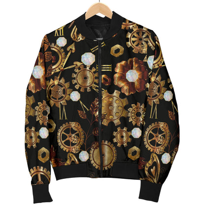 Steampunk Butterfly Design Themed Print Men Bomber Jacket
