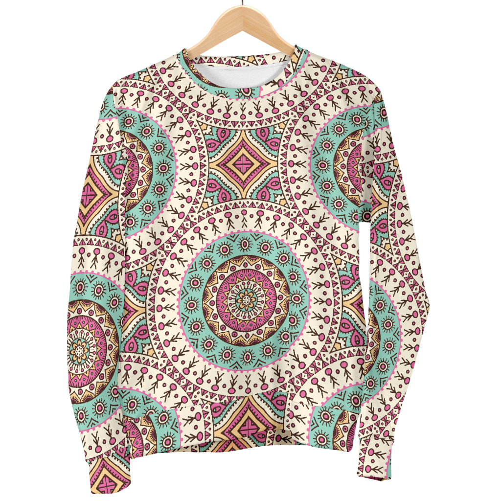 Bohemian Round Style Print Women Long Sleeve Sweatshirt