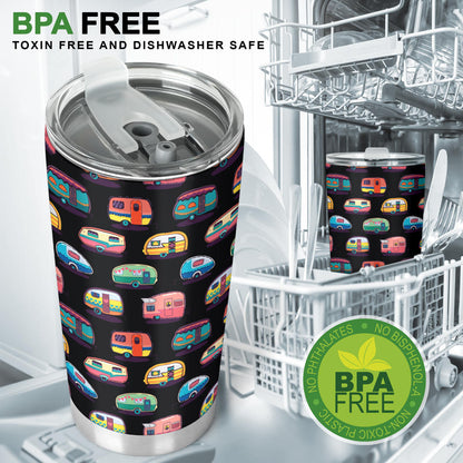 Camper Camping Pattern Tumbler