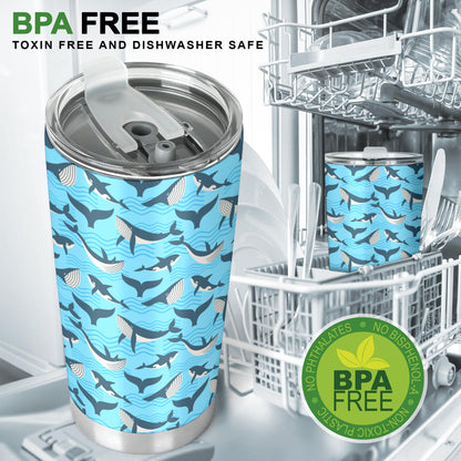 Whale Pattern Design Themed Print Tumbler
